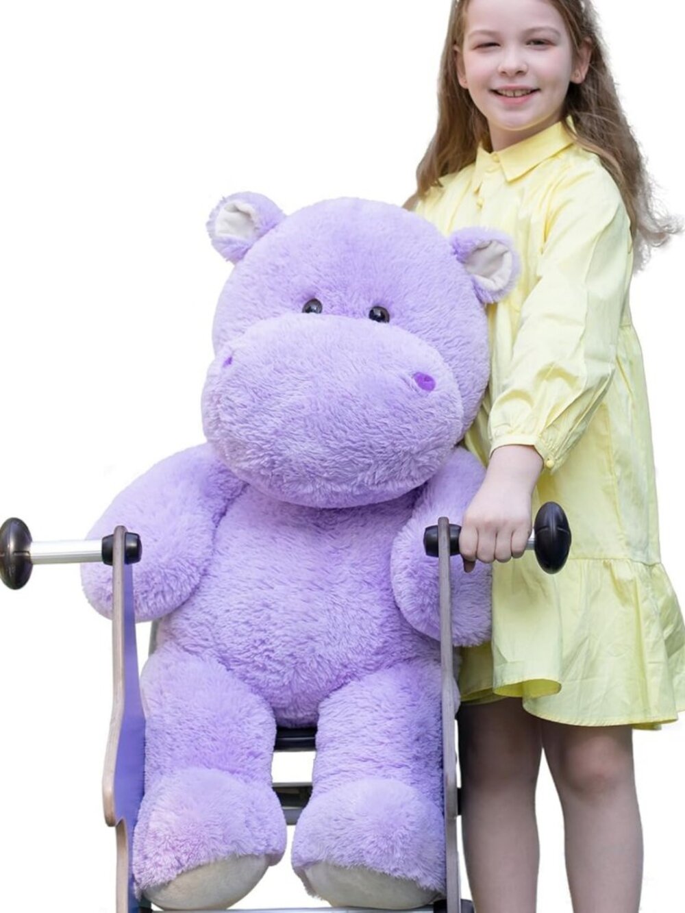Giant 36-Inch Hippo Plush Pillow | Soft Stuffed Animal for Kids & Decor